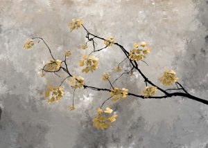 Verde, Minimalist Nature Charm with Gold Leaf Accents Wallpaper Mural