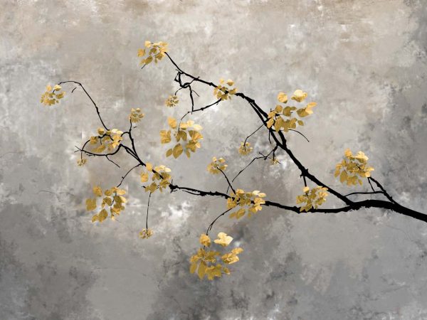 Verde, Minimalist Nature Charm with Gold Leaf Accents Wallpaper Mural
