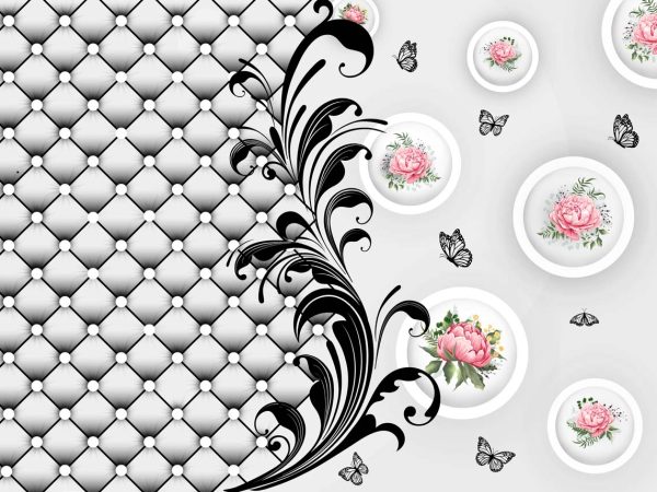 Vienna, Baroque Bloom Fusion with Monochrome Modernity Wallpaper Mural