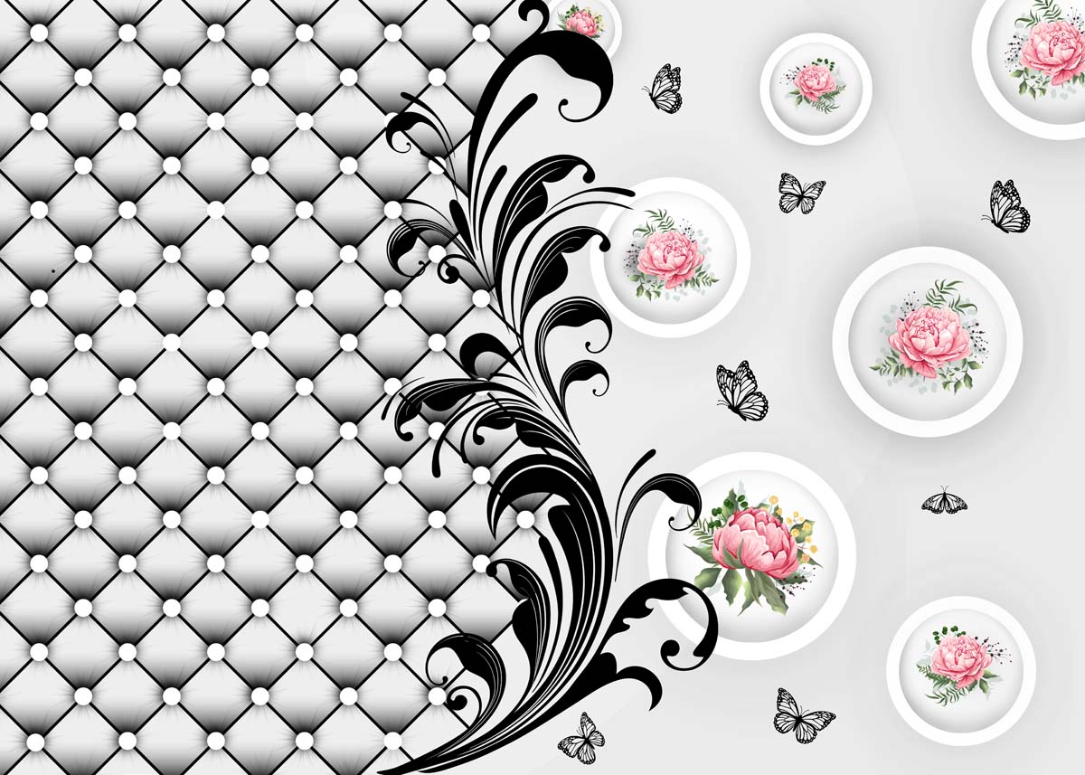 Vienna, Baroque Bloom Fusion with Monochrome Modernity Wallpaper Mural