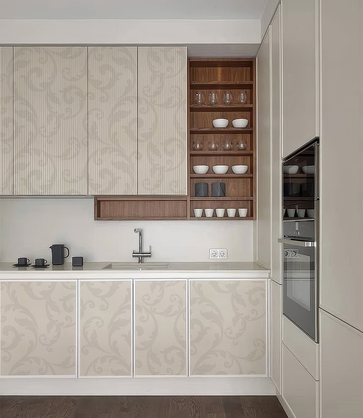 Vintage Curl Off White Wallpaper