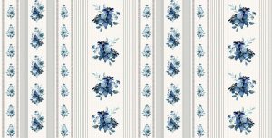 Vintage Floral Bouquet, Lined Pattern Wallpaper
