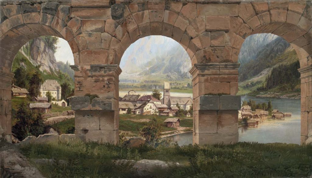 Vista, Alpine Lake Village Wallpaper Mural