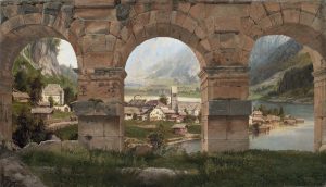 Vista, Alpine Lake Village Wallpaper Mural