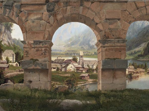 Vista, Alpine Lake Village Wallpaper Mural