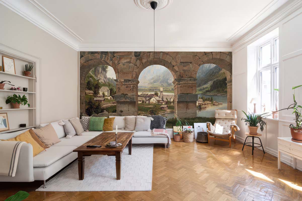 Vista, Alpine Lake Village Wallpaper Mural