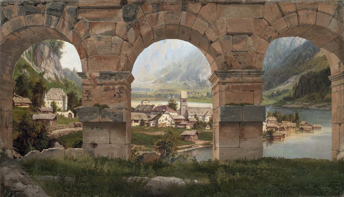 Vista, Alpine Lake Village Wallpaper Mural