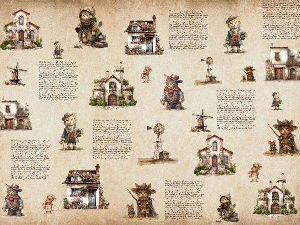 Whimsy, Feline Adventure Storybook Wallpaper Mural