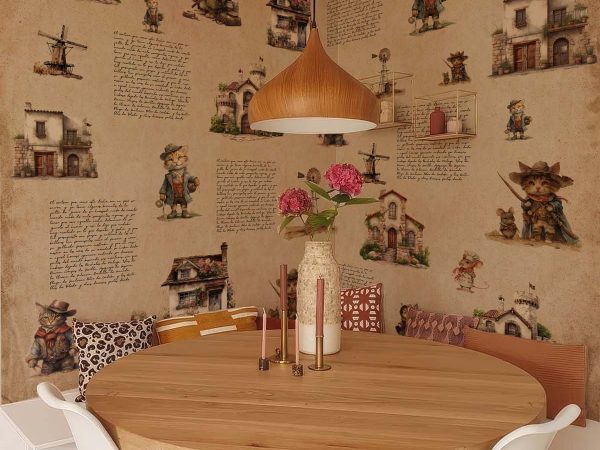 Whimsy, Feline Adventure Storybook Wallpaper Mural
