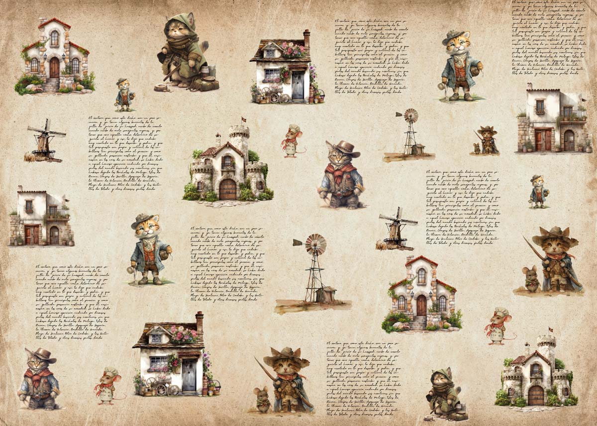 Whimsy, Feline Adventure Storybook Wallpaper Mural