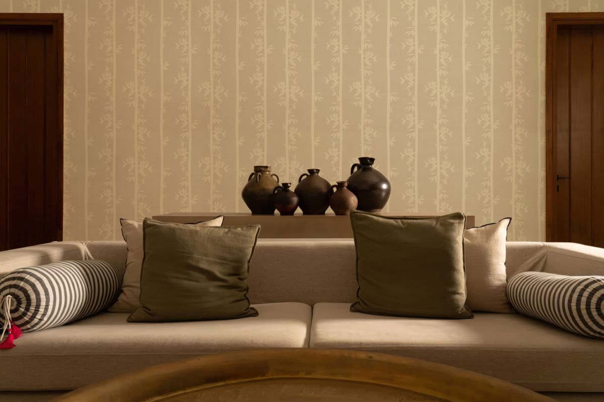 Whispering Bamboo, Soft Neutral Sandstone Calm Wallpaper Mural