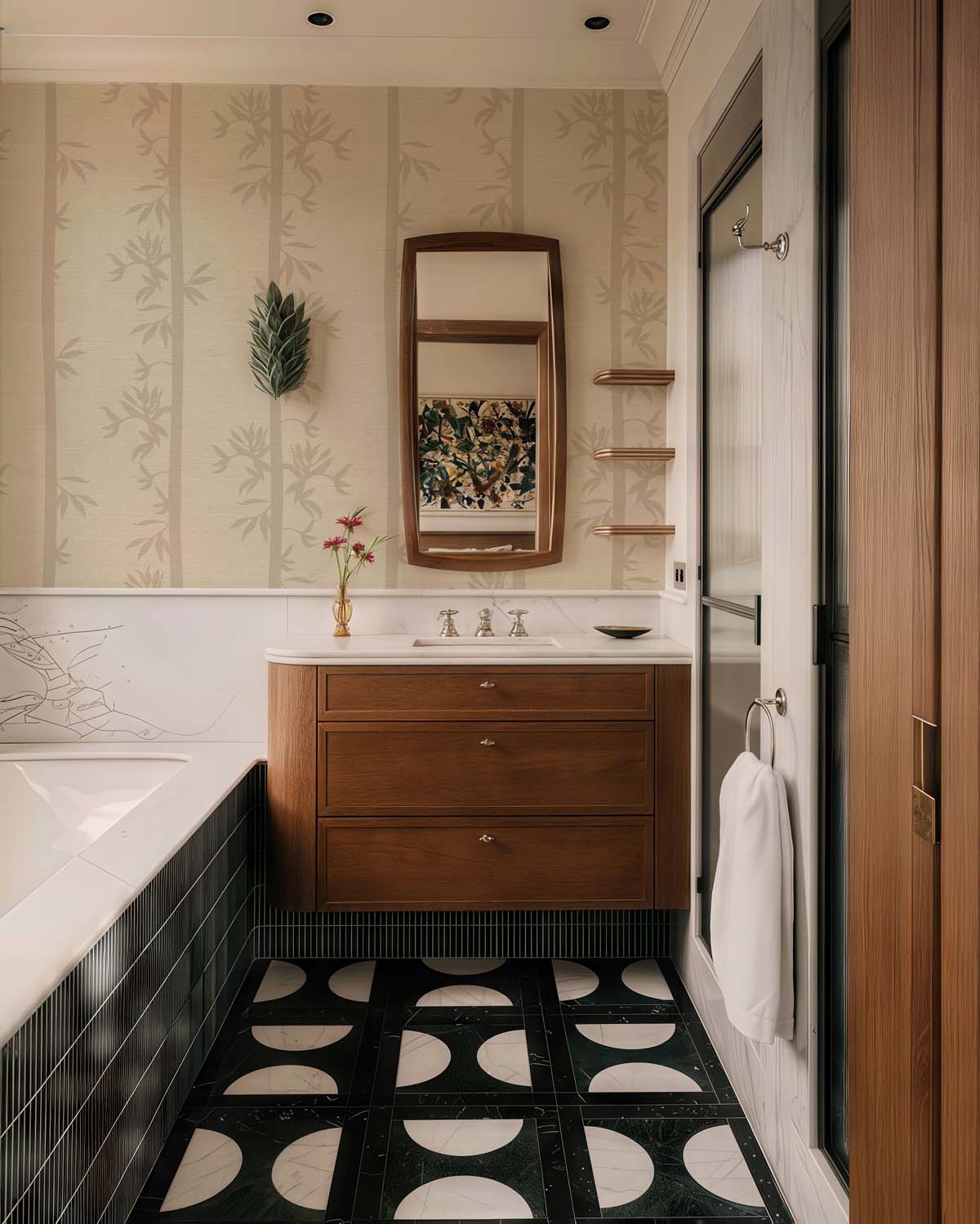 Whispering Bamboo, Taupe Serenity Wallpaper Mural