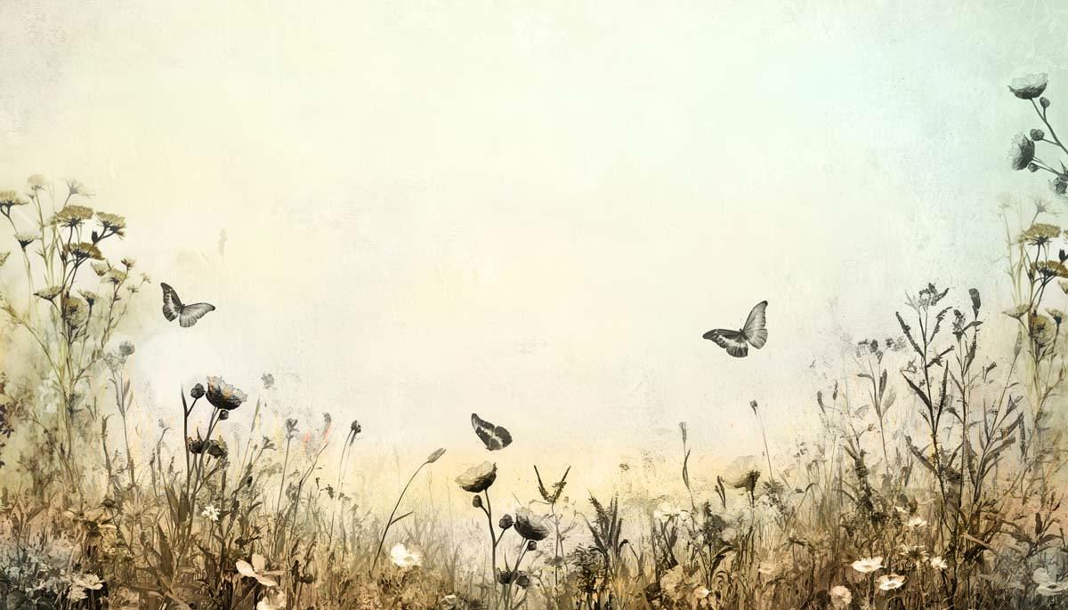 Whispering Meadow, Butterfly Field Wallpaper Mural