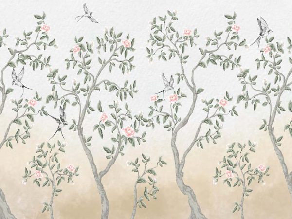 Whispering Willow, Songbird Botanical Wallpaper Mural