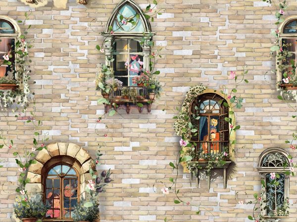 Whispering Windows, Tales on the Wall Wallpaper Mural