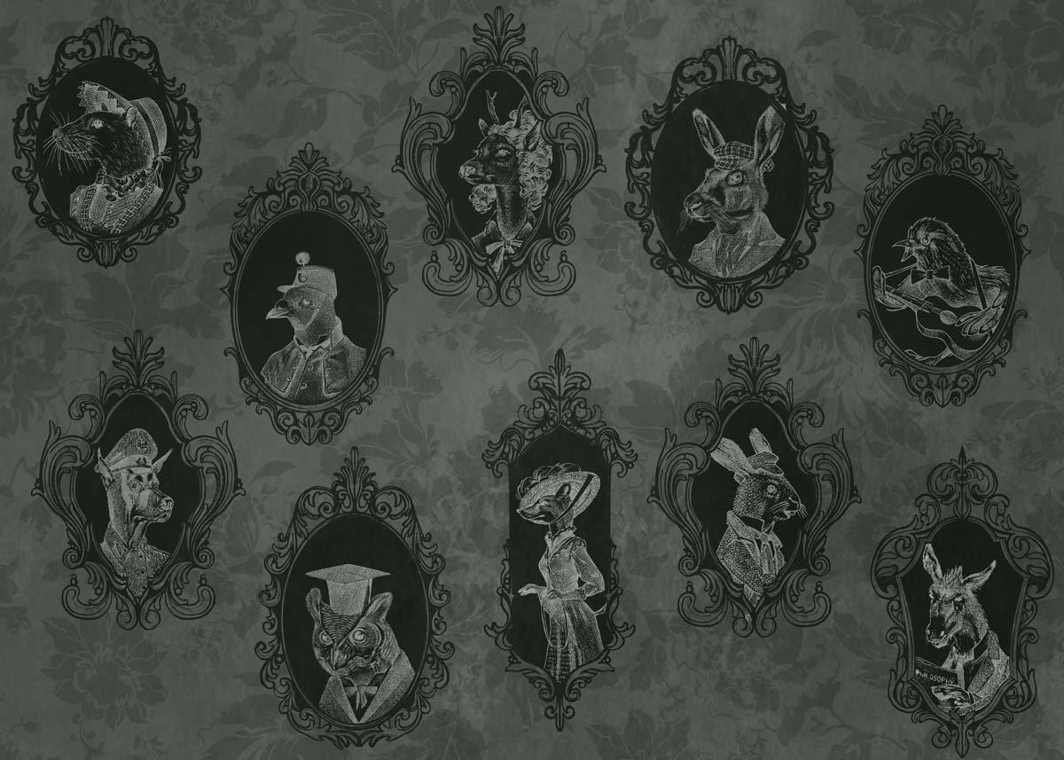 Wild Still, Anthro-Elegance Wallpaper Mural