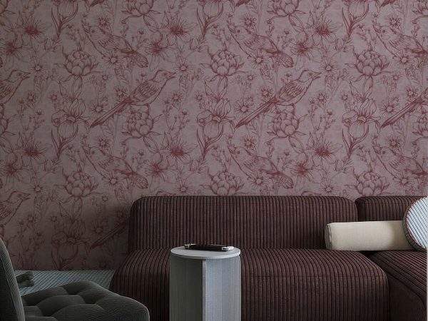 Willow Whisper, Avian Harmony in Bloom Wallpaper Mural