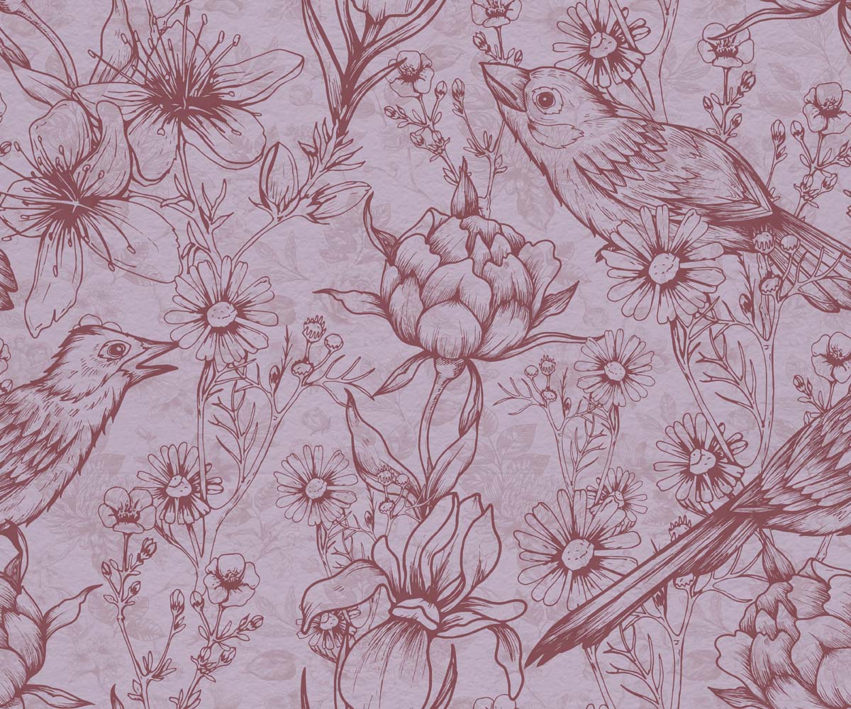 Willow Whisper, Avian Harmony in Bloom Wallpaper Mural