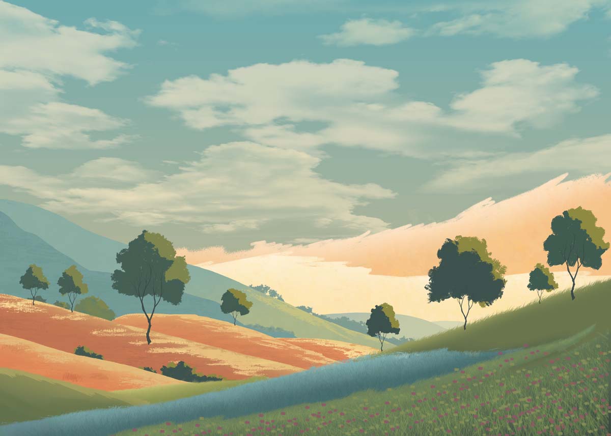 Windale, Painted Meadow Wallpaper Mural