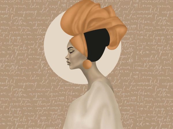 Zara, Terracotta Portrait Elegance Wallpaper Mural