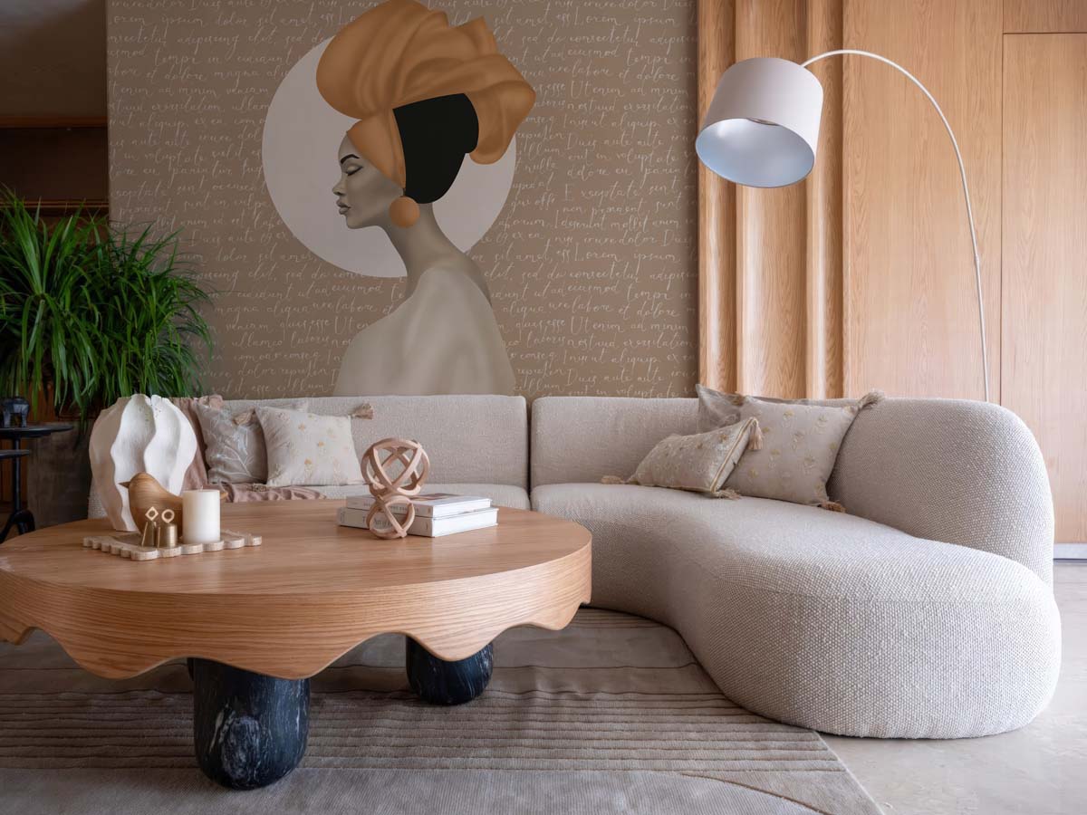 Zara, Terracotta Portrait Elegance Wallpaper Mural