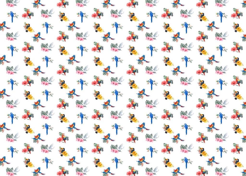 Zazu, Vivid Birds and Tropical Florals Wallpaper Mural