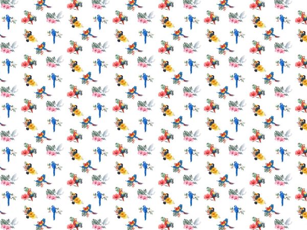 Zazu, Vivid Birds and Tropical Florals Wallpaper Mural