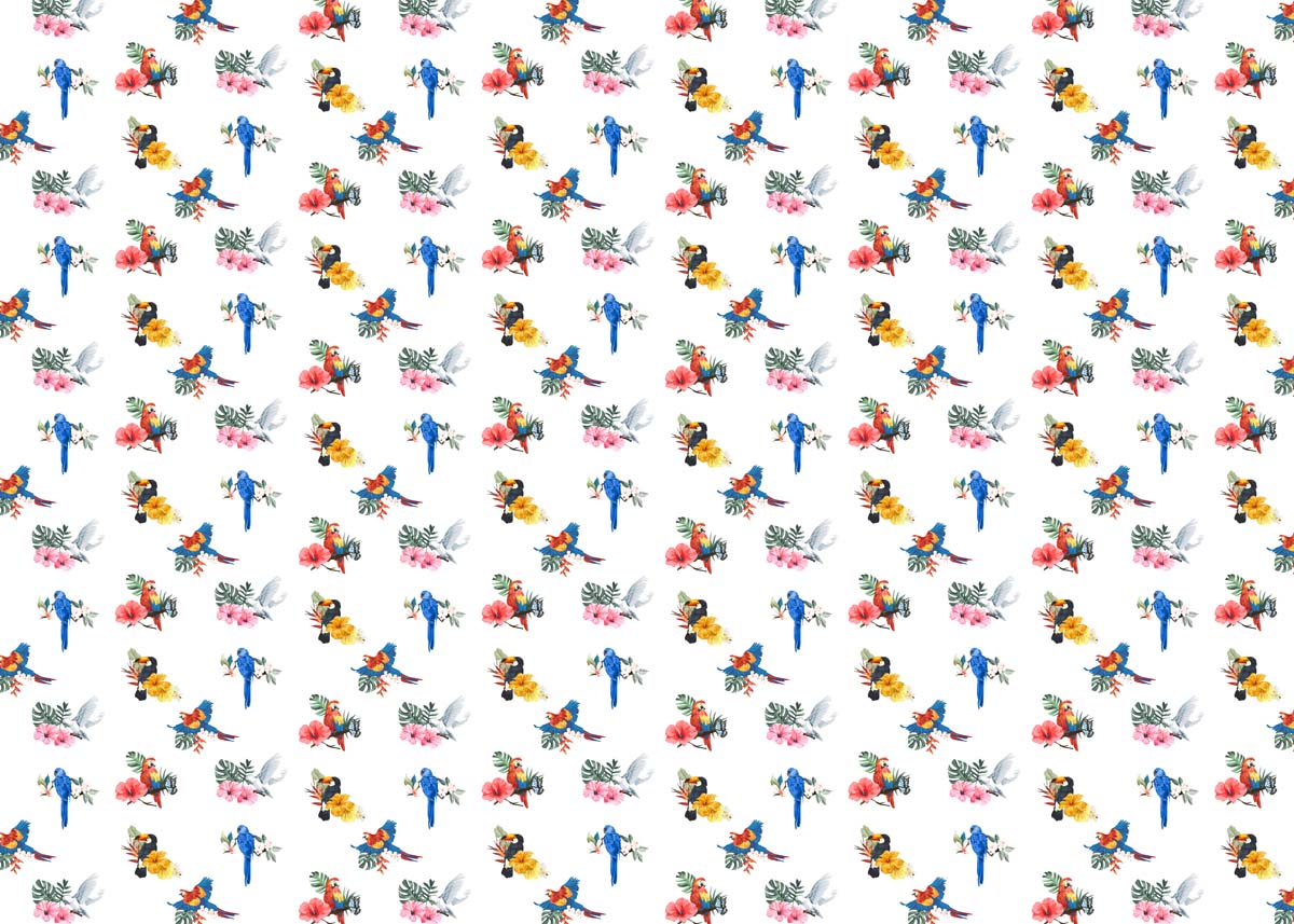 Zazu, Vivid Birds and Tropical Florals Wallpaper Mural