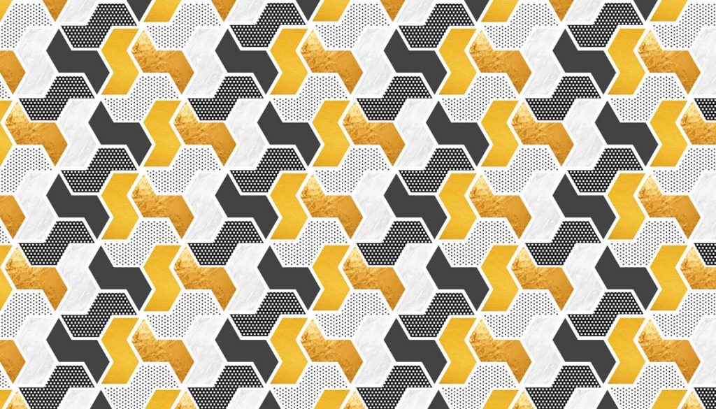 Zentrix, Modern Geometry Meets Golden Energy Wallpaper
