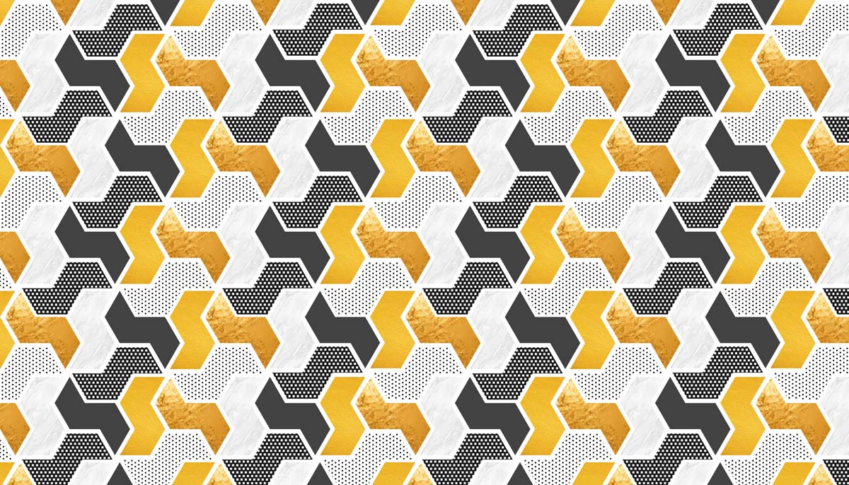 Zentrix, Modern Geometry Meets Golden Energy Wallpaper