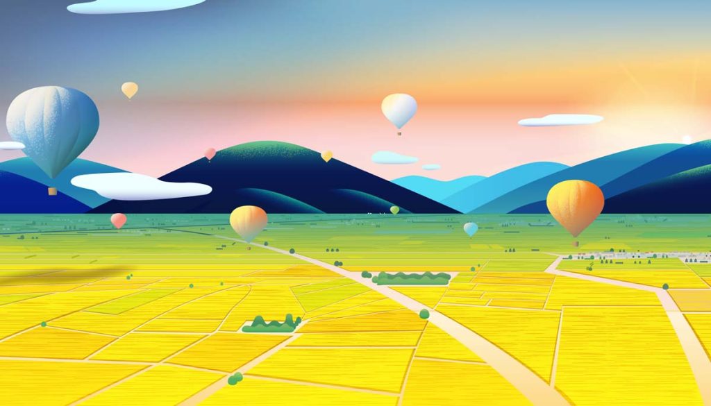 Balloonia, Whimsical Land of Hot Air Balloon Adventures Mural