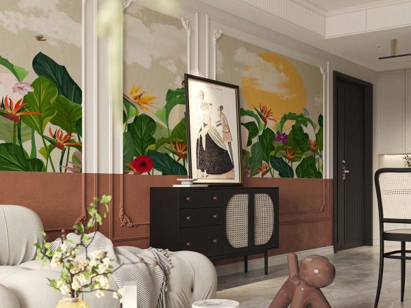 Breeze, Gentle Whisper Through Tropical Leaves Mural