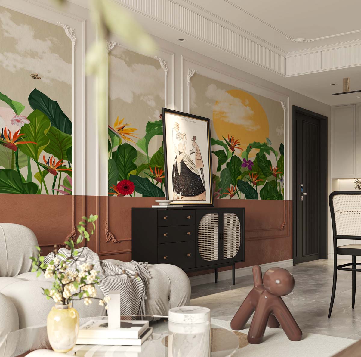 Breeze, Gentle Whisper Through Tropical Leaves Mural