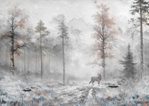 Eirwyn, Poetic and Frosted Subtle Ethereal Charm Forest Mural