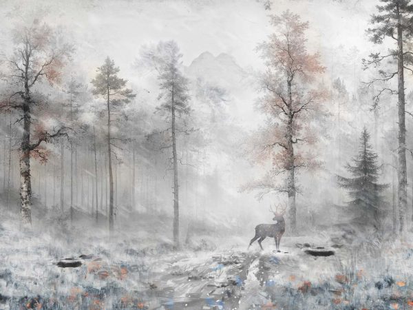 Eirwyn, Poetic and Frosted Subtle Ethereal Charm Forest Mural