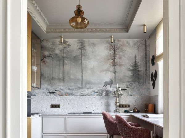 Eirwyn, Poetic and Frosted Subtle Ethereal Charm Forest Mural