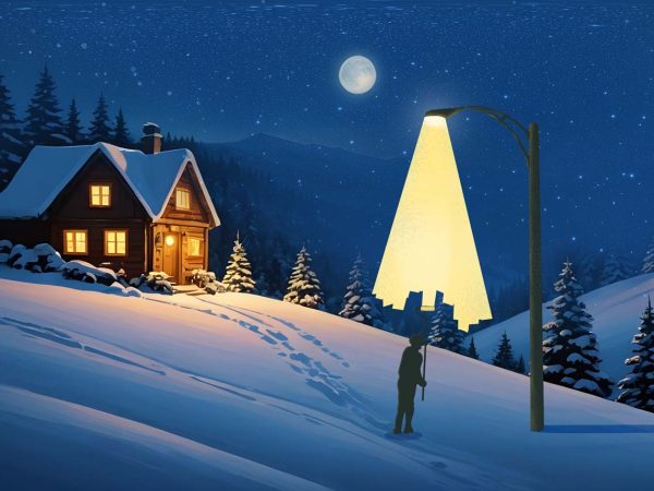 Frostelle, Brushstroke of Light in A Silent Winter Night Mural