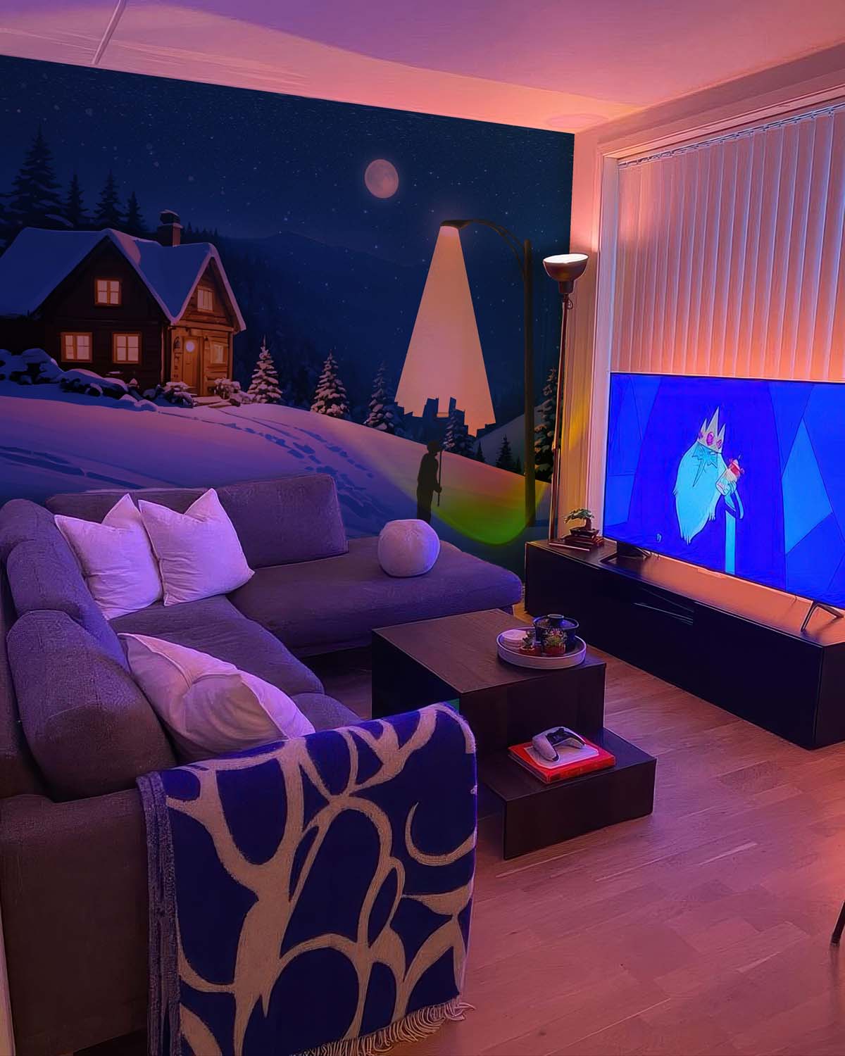 Frostelle, Brushstroke of Light in A Silent Winter Night Mural