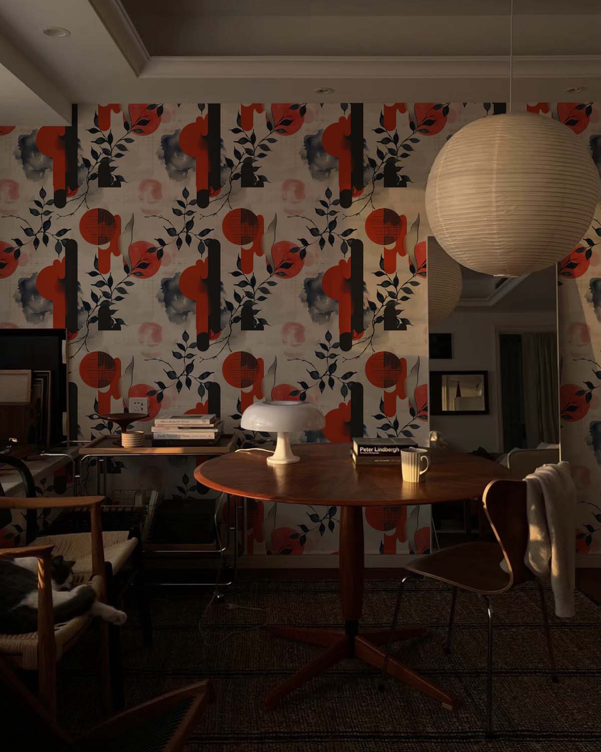 Inkora, Bold Japanese Botanicals Dance Wallpaper