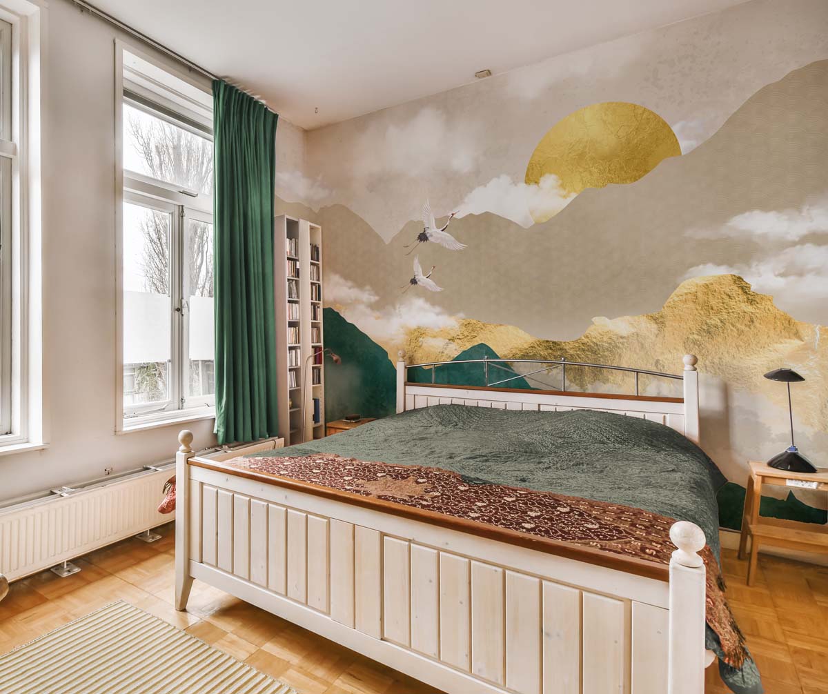 Kumiko, Golden Moment in A Peaceful Japanese Scene Mural