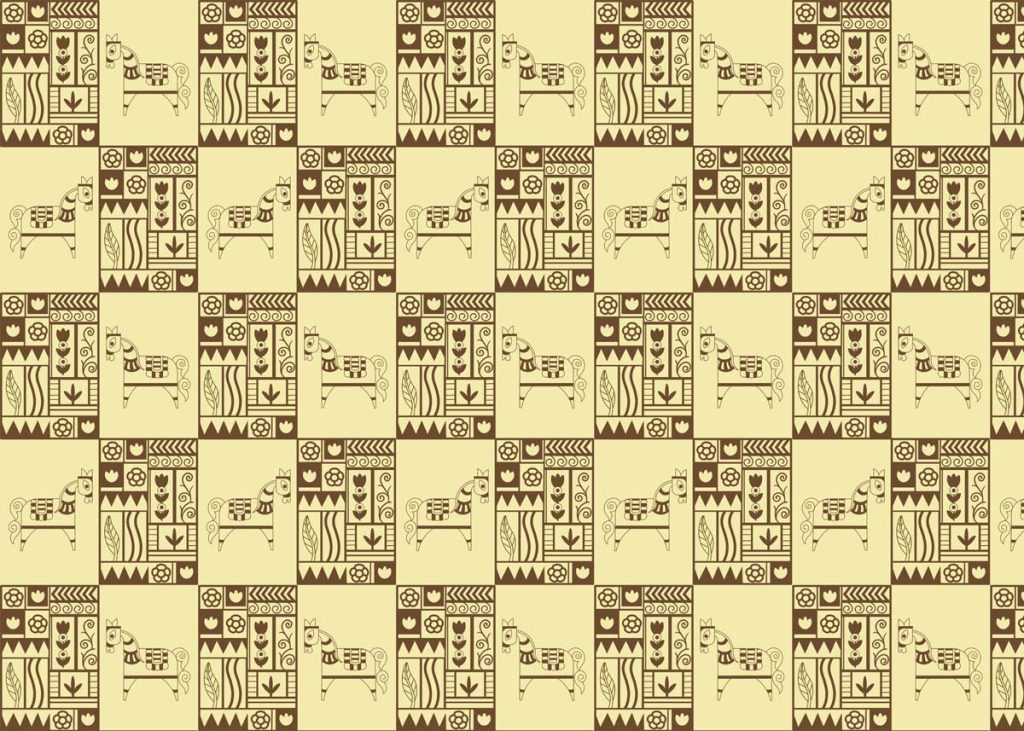 Petroglyphs, Warm Brown Tribal Pattern Wallpaper
