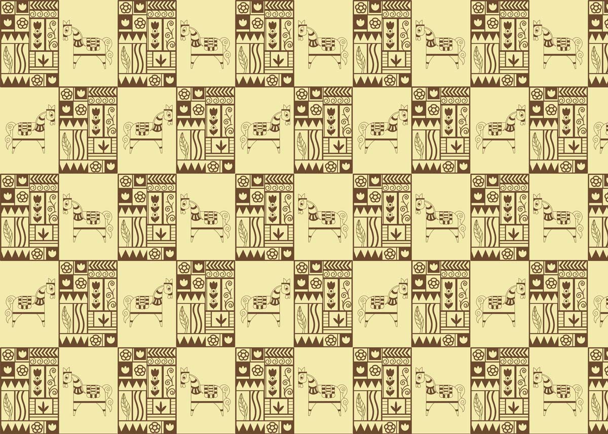 Petroglyphs, Warm Brown Tribal Pattern Wallpaper