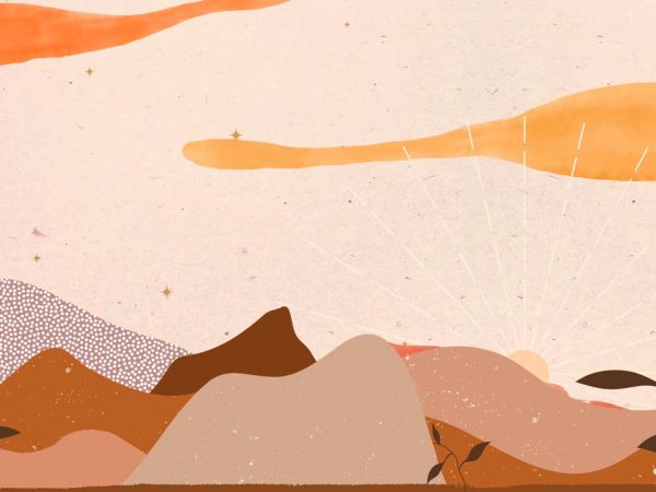 Terra, Earthy Palette of Abstract Bohemian Horizons Mural