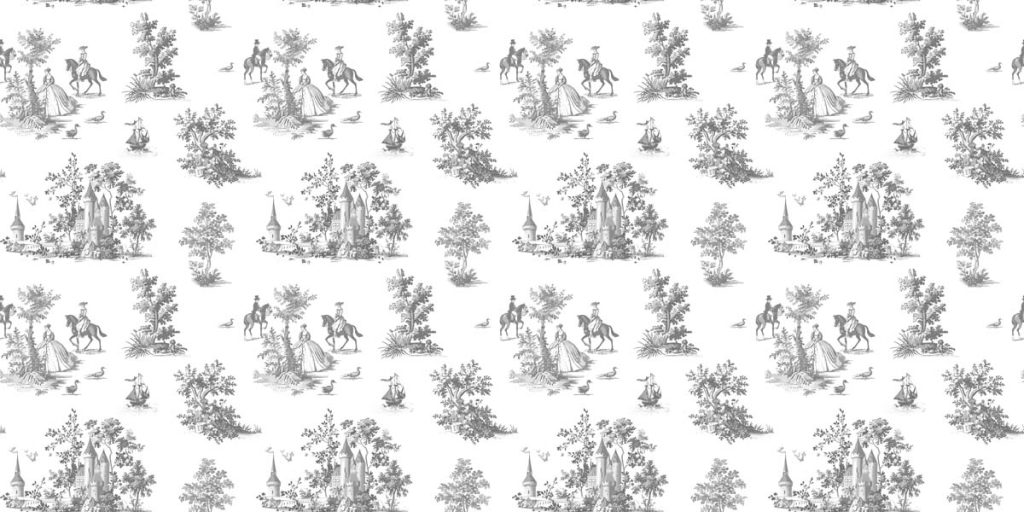Toile, Charcoal Grey French Pastoral Mural