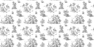 Toile, Charcoal Grey French Pastoral Mural