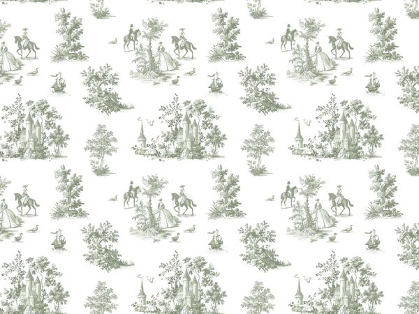 Toile, Sage Green French Countryside Mural