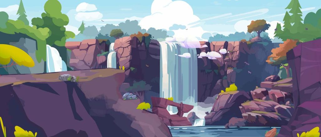 Torrent, Lively Natural Waterfall Scenery Mural