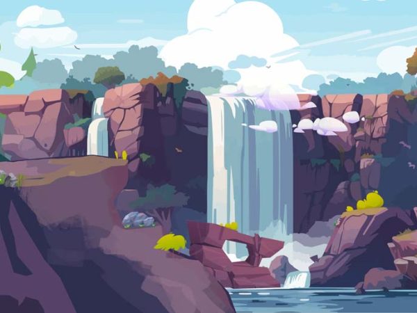 Torrent, Lively Natural Waterfall Scenery Mural