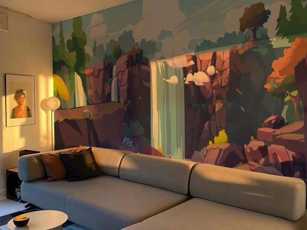Torrent, Lively Natural Waterfall Scenery Mural