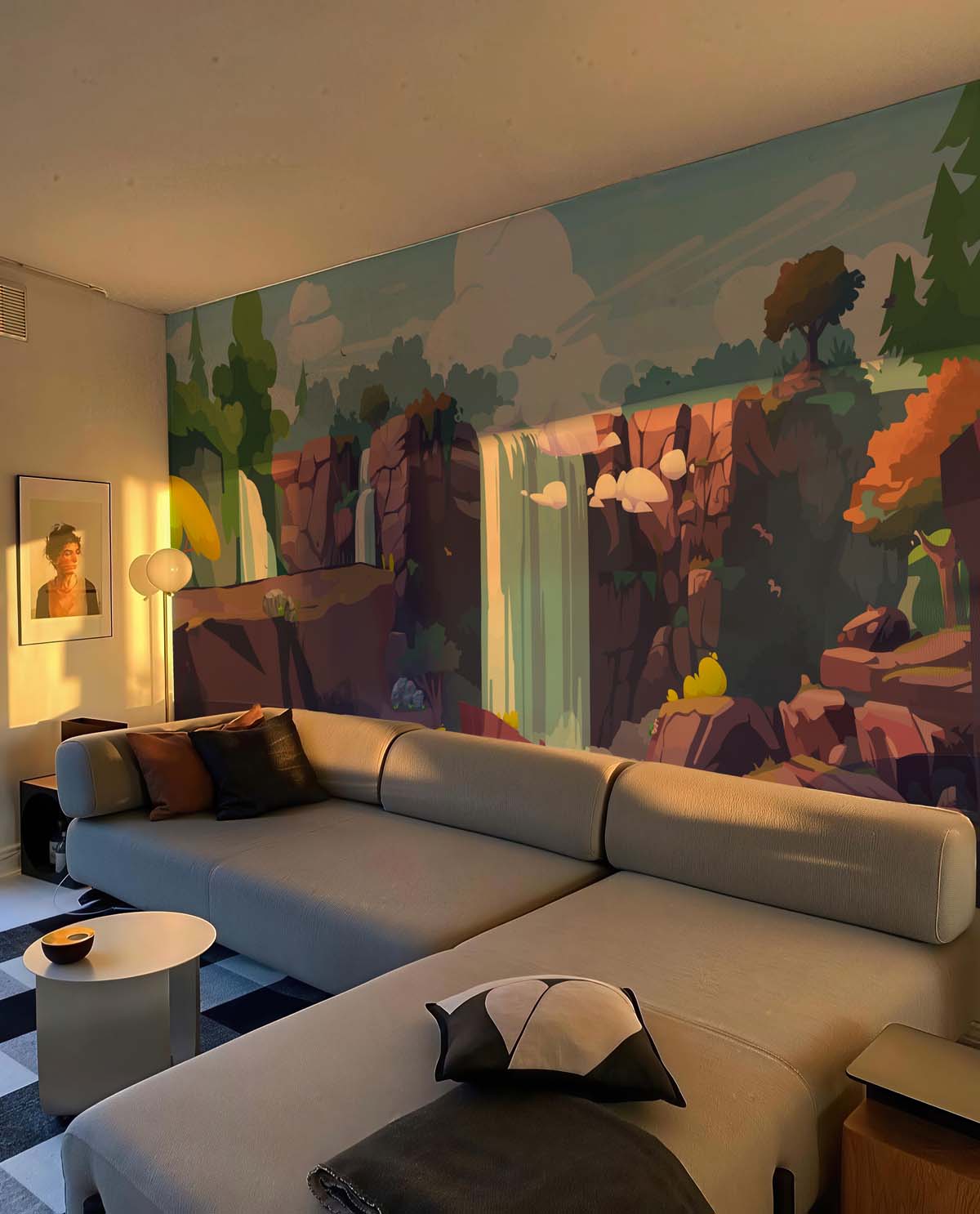 Torrent, Lively Natural Waterfall Scenery Mural